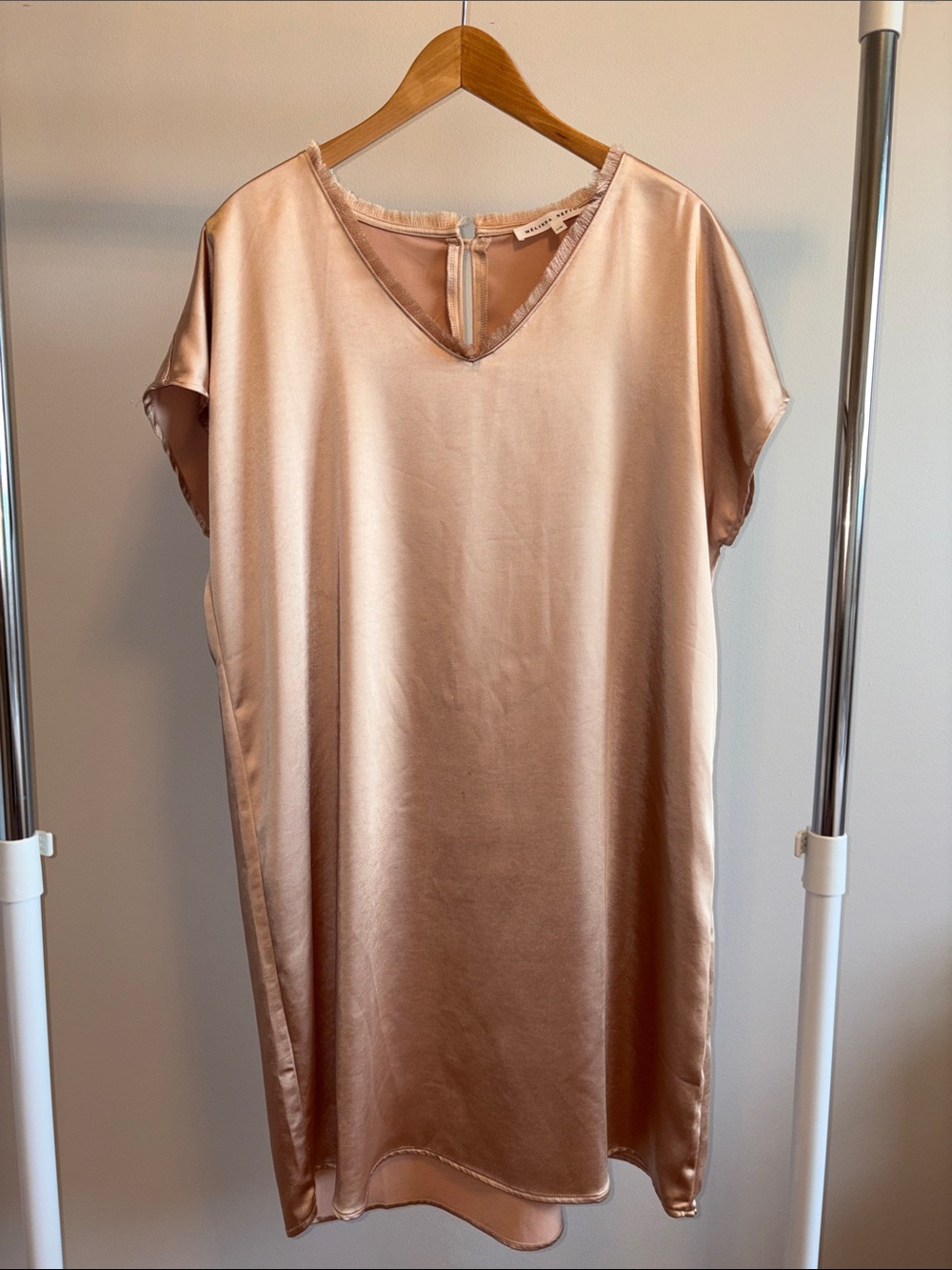 MELISSA NEPTON Satin Midi Dress in Blush